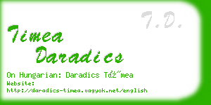 timea daradics business card